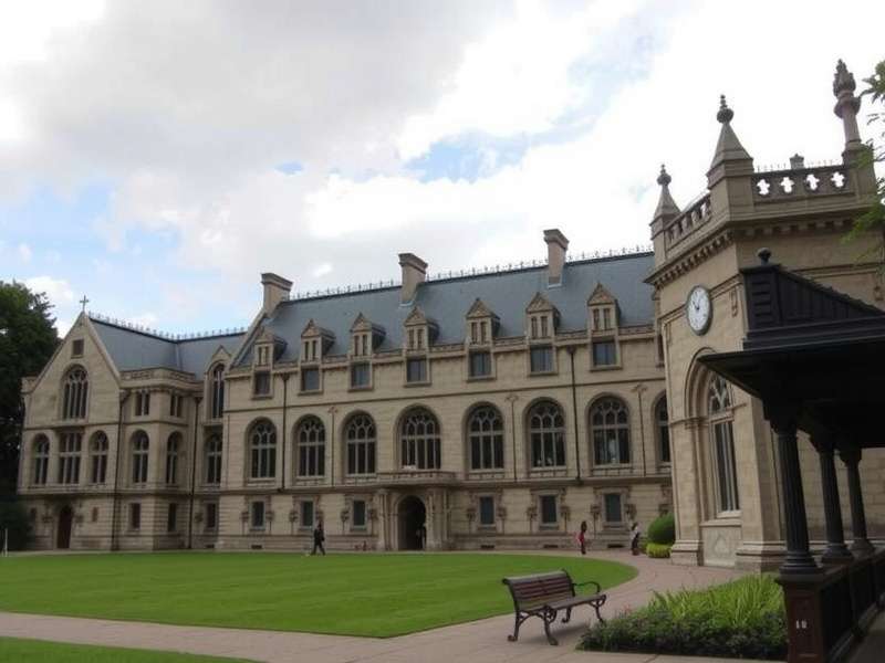 Students playing cricket on lush green field